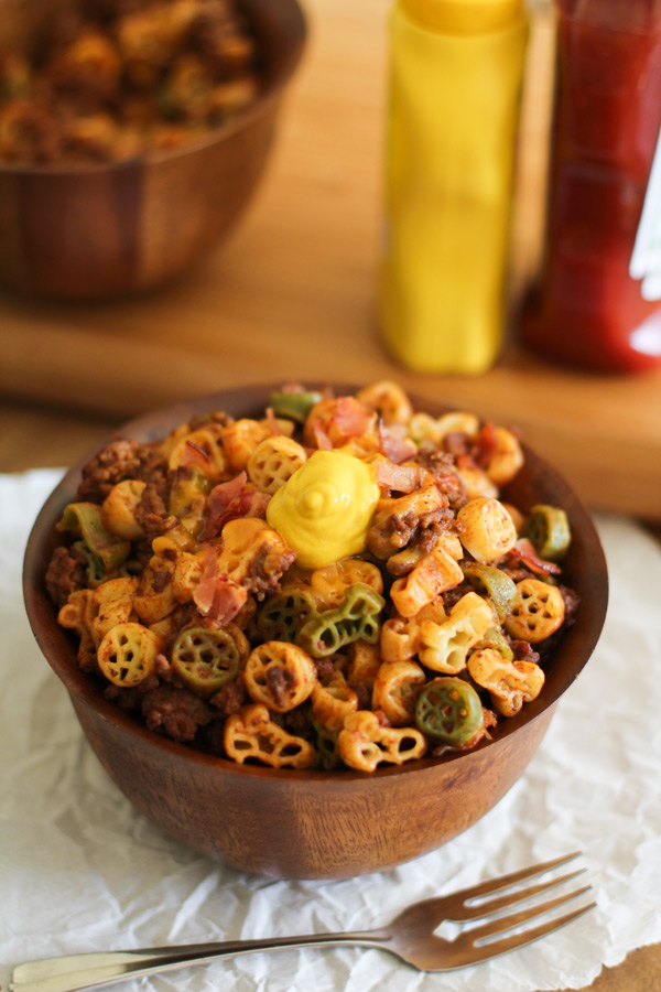 Bacon Cheeseburger Pasta | WorldofPastabilities.com