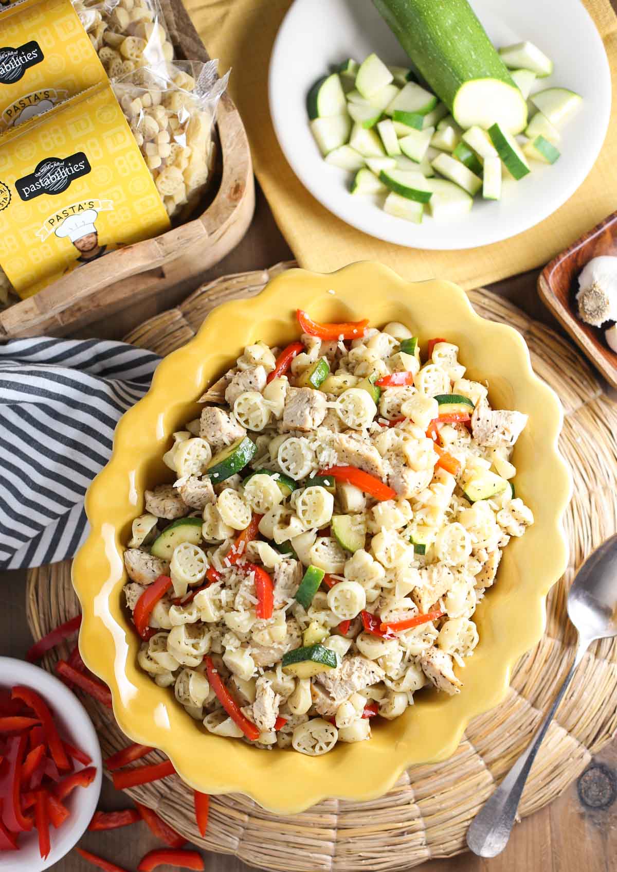 Boston Bruins Pasta's Pasta Primavera with Chicken | Light and delicious recipe your family will love! | Go Bruins! | WorldofPastabilities.com 