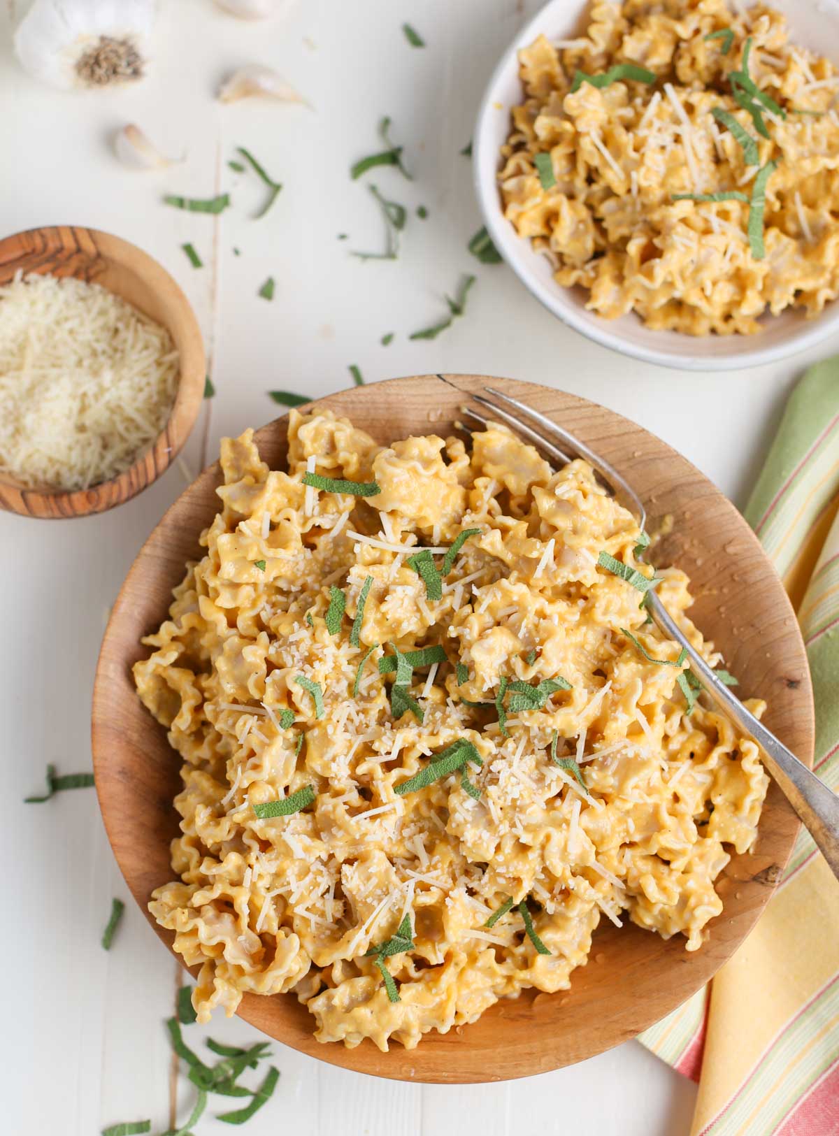 Butternut Squash Alfredo | Alfredo with our Good Day Pasta in a bowl overhead