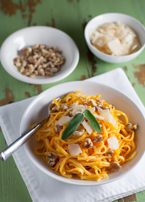 Butternut Squash Pasta Sauce over Gluten Free Tagliolini | WorldofPastabilities.com