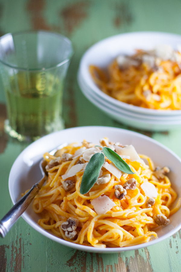 Butternut Squash Pasta Sauce over Gluten Free Tagliolini | WorldofPastabilities.com