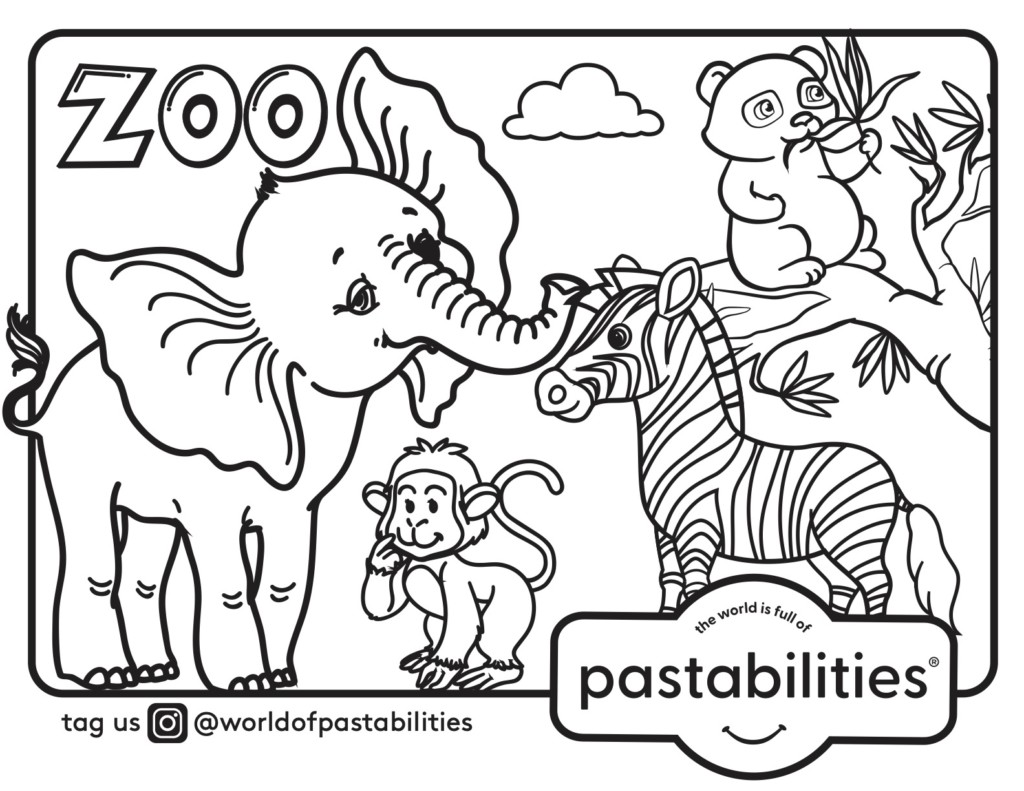 Pastabilities zoo coloring page
