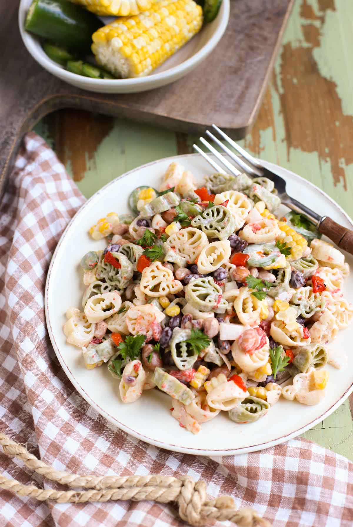 Hail Mary Tailgate Pasta Salad | Simple Pasta Salad using ingredients from your fridge and pantry! Delicious and easy for any tailgate party! Yum! | WorldofPastabilities.com