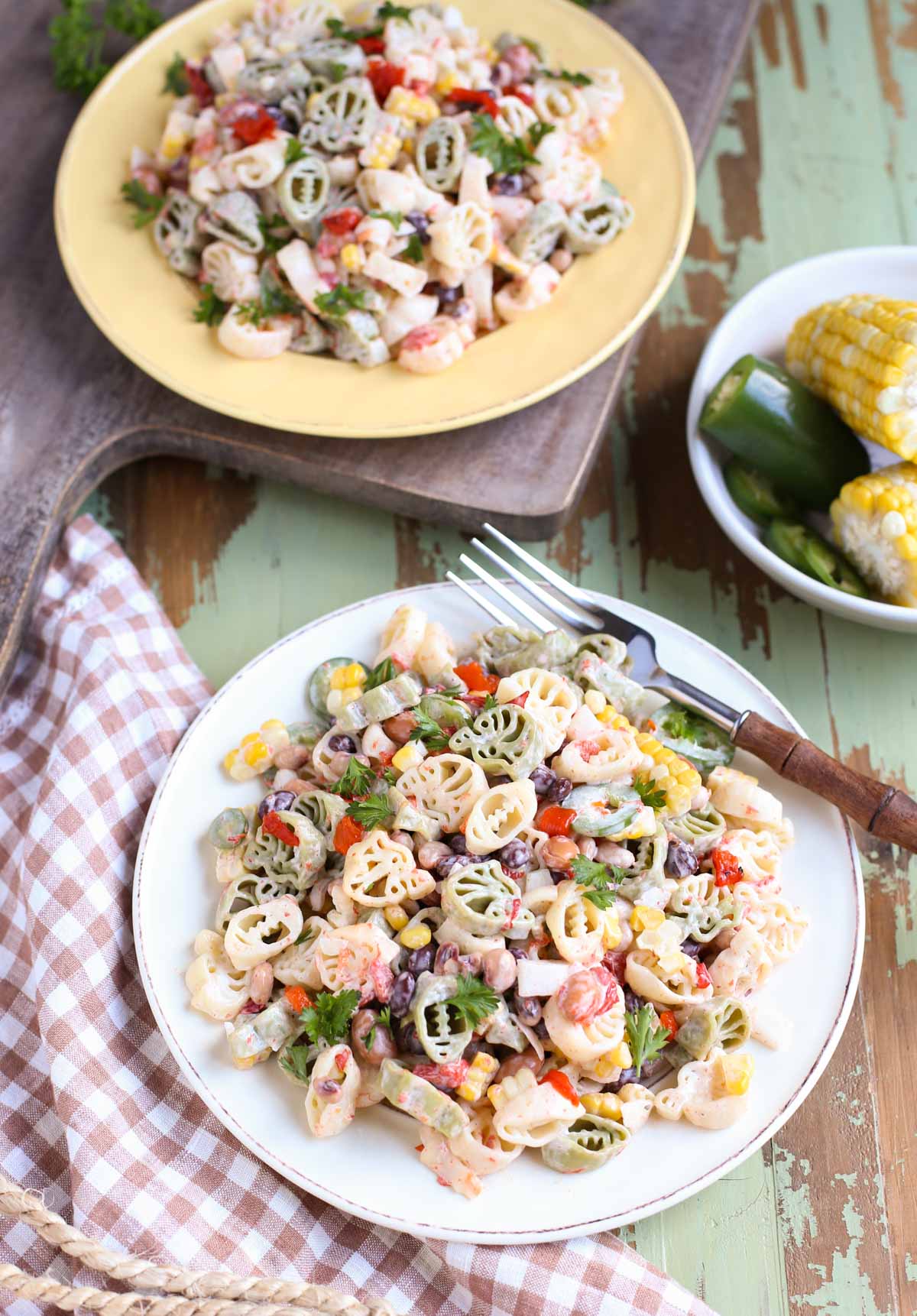 Hail Mary Tailgate Pasta Salad | Simple Pasta Salad using ingredients from your fridge and pantry! Delicious and easy for any tailgate party! Yum! | WorldofPastabilities.com