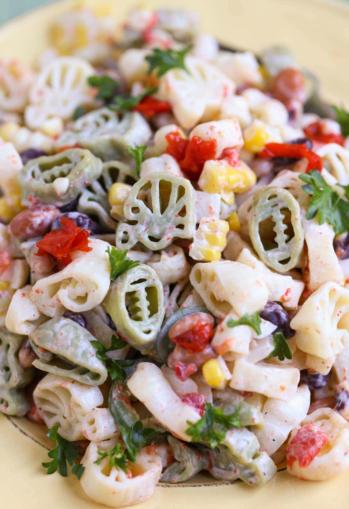 Hail Mary Tailgate Pasta Salad | Simple Pasta Salad using ingredients from your fridge and pantry! Delicious and easy for any tailgate party! Yum! | WorldofPastabilities.com