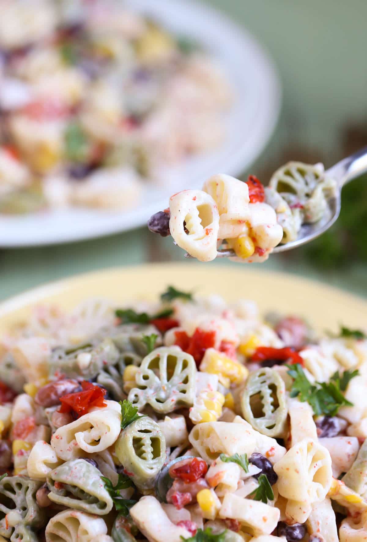 Hail Mary Tailgate Pasta Salad | Simple Pasta Salad using ingredients from your fridge and pantry! Delicious and easy for any tailgate party! Yum! | WorldofPastabilities.com