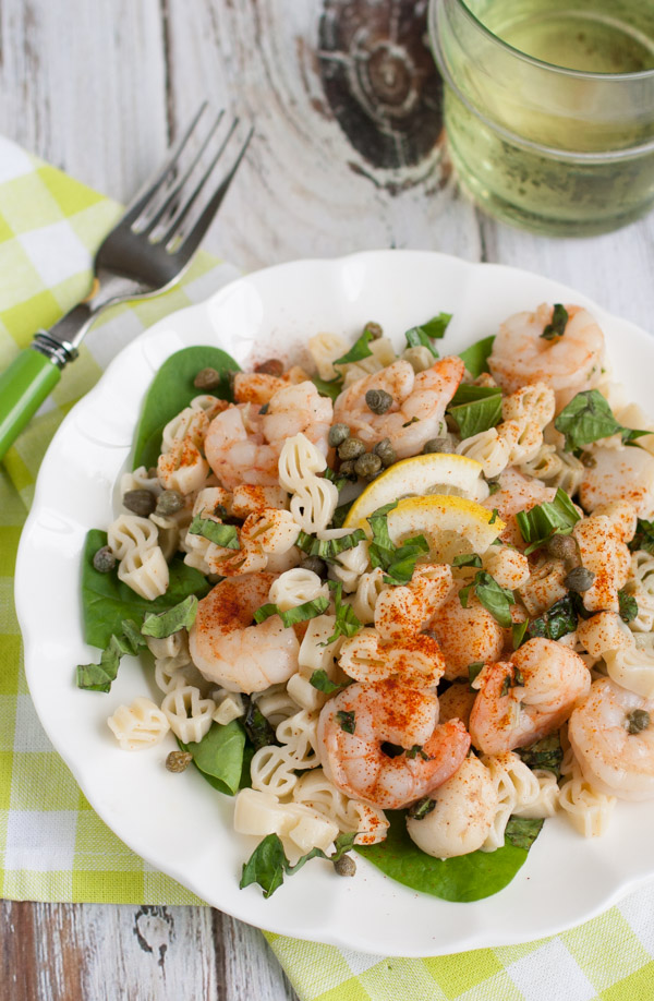 Lemony Shrimp and Scallop Pasta with Basil | WorldofPastabilities.com