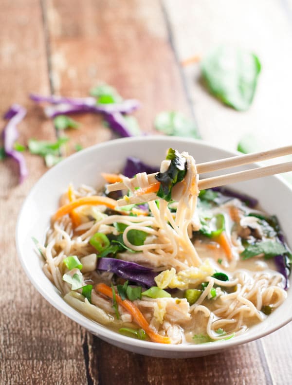 Miso Broth Bowl with Whole Wheat Noodles | WorldofPastabilities.com