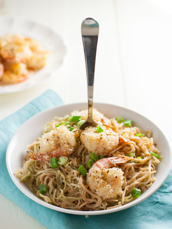 Oven Fried Bang Bang Shrimp Pasta  | WorldofPastabilities.com