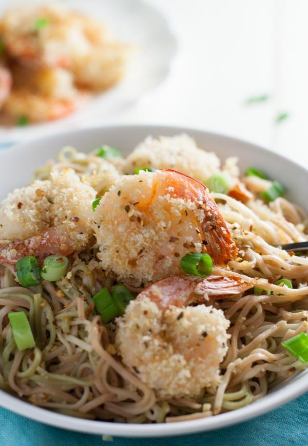 Oven Fried Bang Bang Shrimp Pasta  | WorldofPastabilities.com