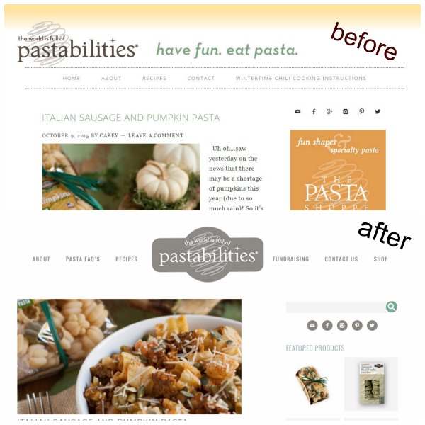 Pasta Blog Before After