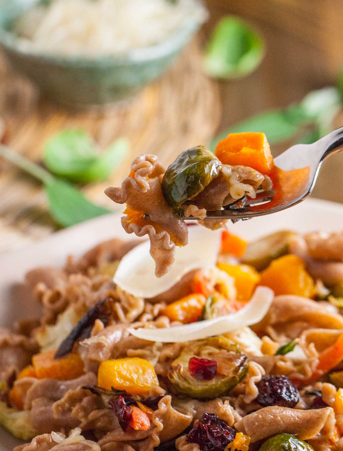 Roasted Vegetables with Sprouted Grains Pasta | WorldofPastabilities.com |Roasted Vegetables taste so delicous with our Lemon Brown Butter Sauce and Sprouted Grains Pasta!