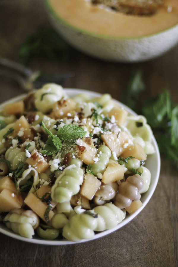 Pasta with Melon Pancetta and Feta 2