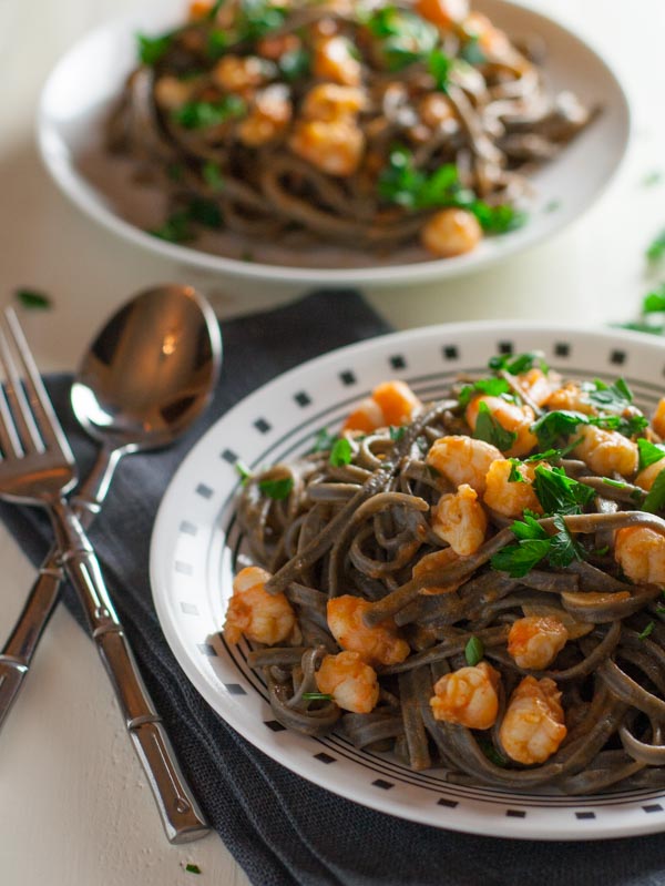 Squid Ink Spaghetti with Buttered Crab and Gremolata Breadcrumbs -  Confessions of a Chocoholic