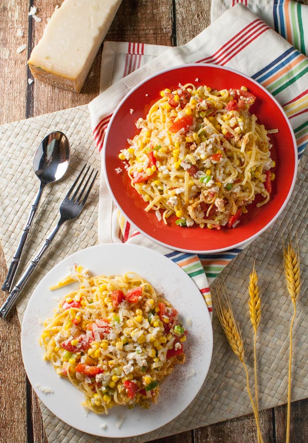 Summer Corn and Tomato Pasta | WorldofPastabilities.com