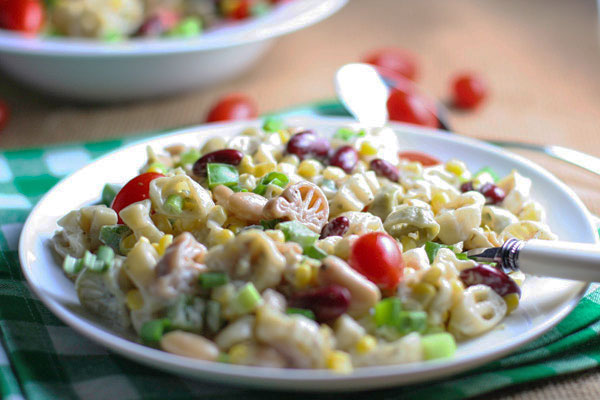 Tailgate Pasta with Beans and Corn | WorldofPastabilities.com