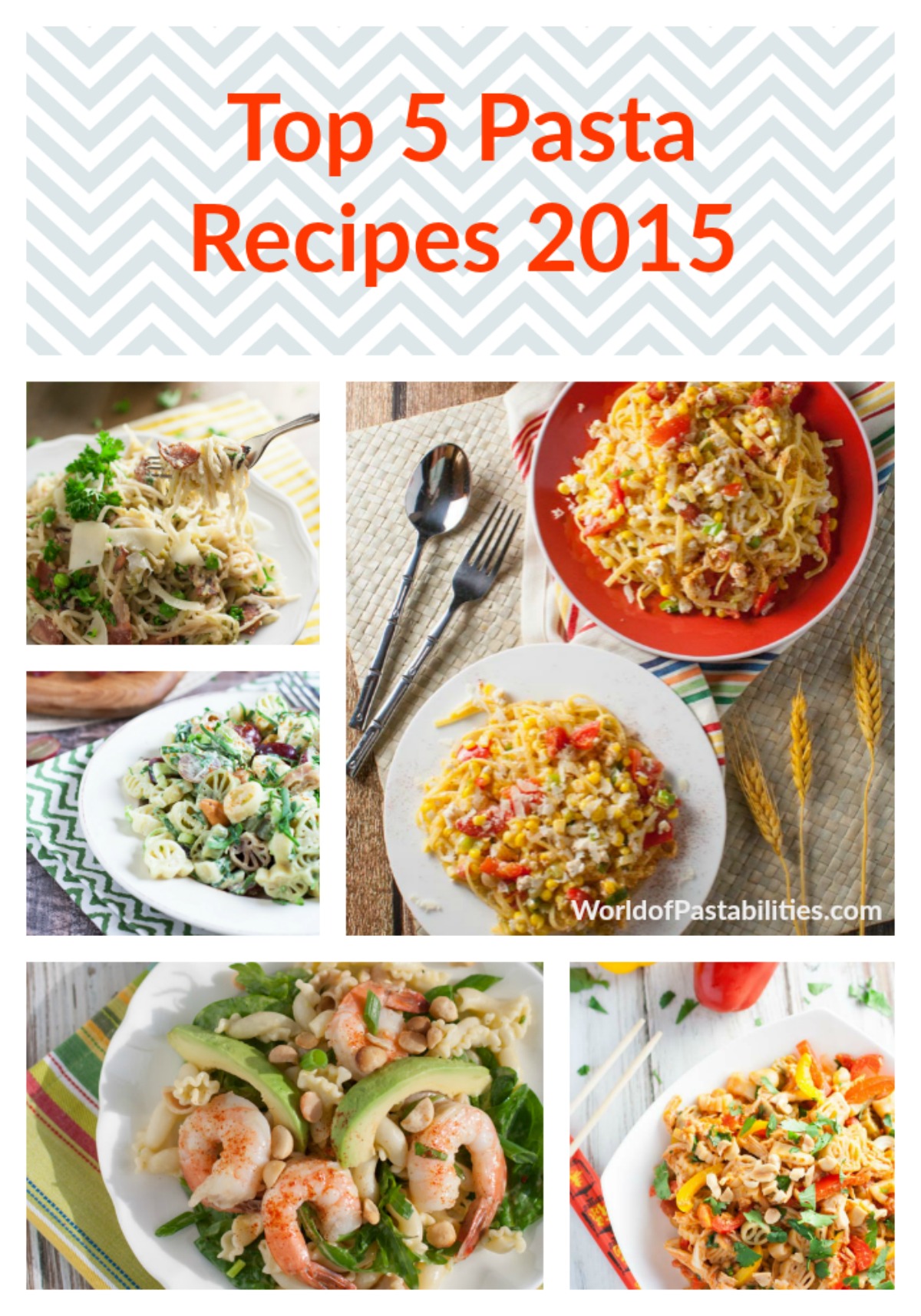 Top 5 Pasta Recipes 2015 | WorldofPastabilities.com | Tried and true favorite recipes from 2015! Must do's for 2016!