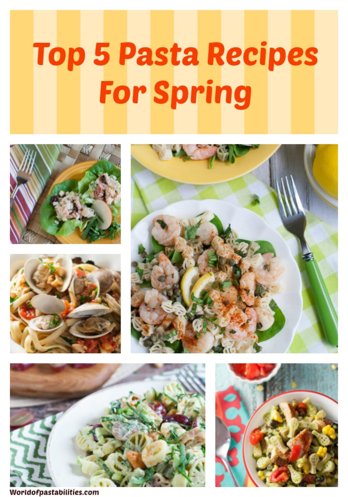 Top 5 Pasta Recipes for Spring | WorldofPastabilities.com | 5 recipes you don't want to miss! Light and flavorful options for your Spring menus!