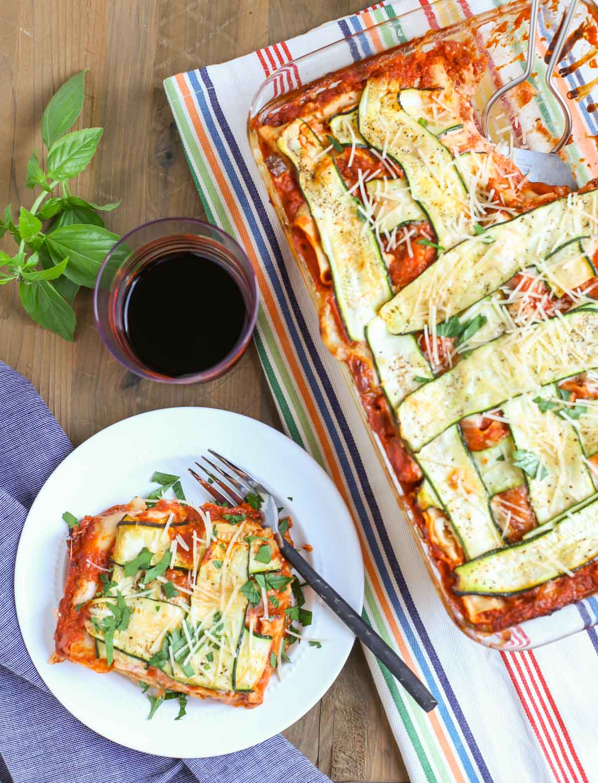 Zucchini Lasagna | Have you ever seen such a pretty lasagna? The Zucchini ribbons woven into a lattice pattern adds to the decadent taste of this dish! A crowd favorite for any event! WorldofPastabilities.com