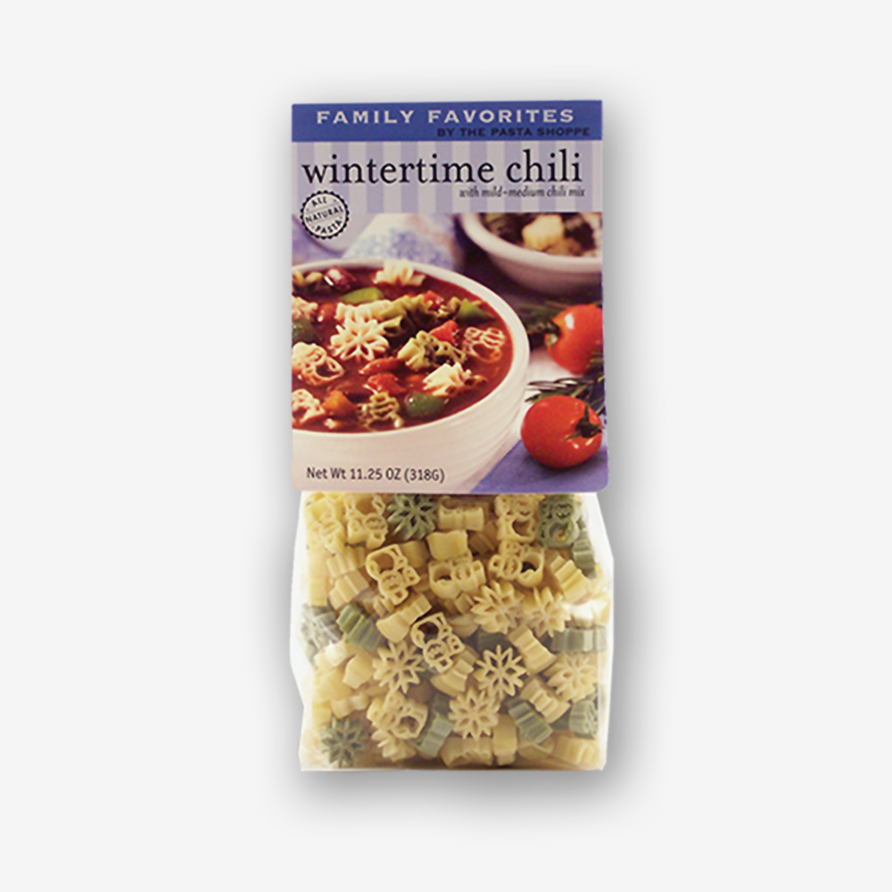 Wintertime Chili | Our famous chili mix with adorable shaped pasta, chili in 25 minutes! |WorldofPastabilities.com